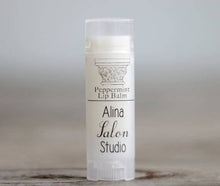 Load image into Gallery viewer, The Little Flower Soap Co - Private Label Lip Balm - customizable chapstick: Natural Oval Tube with clear matte label black and white printing / Mint Julep
