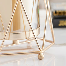Load image into Gallery viewer, Danya B - Prism Warm Gold Hurricane Candle Holders - Set of 2