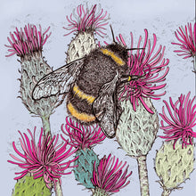 Load image into Gallery viewer, Fay's Studio - Bumblebee and Thistles Greeting Card