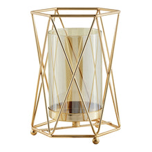 Load image into Gallery viewer, Danya B - Prism Warm Gold Hurricane Candle Holders - Set of 2
