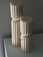 Load image into Gallery viewer, Agaboo Candle - Huge Twisted Ribbed Pillar Candle: Golden Honey / Small