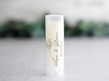 Load image into Gallery viewer, The Little Flower Soap Co - Private Label Lip Balm - customizable chapstick: Natural Oval Tube with clear matte label black and white printing / Mint Julep