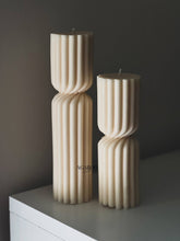 Load image into Gallery viewer, Agaboo Candle - Huge Twisted Ribbed Pillar Candle: Golden Honey / Small