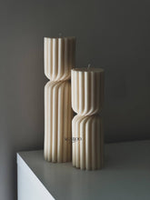 Load image into Gallery viewer, Agaboo Candle - Huge Twisted Ribbed Pillar Candle: Golden Honey / Small