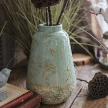 Load image into Gallery viewer, Rustic Reach - Turquoise Ceramic Vase: Medium
