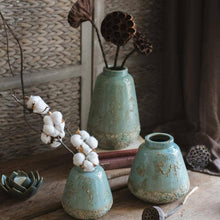 Load image into Gallery viewer, Rustic Reach - Turquoise Ceramic Vase: Medium
