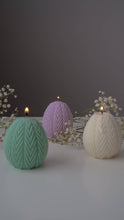 Load image into Gallery viewer, Jeune Home - Easter egg candle with ribbed design | Easter decor: Cream (wax colour) / unscented
