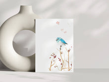 Load image into Gallery viewer, Liz Pope Designs - Bird, hand painted nature inspired card, Bluebird, spring
