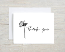 Load image into Gallery viewer, Liz Pope Designs - Thank you hand drawn greeting card, Dahlia, Spring Card
