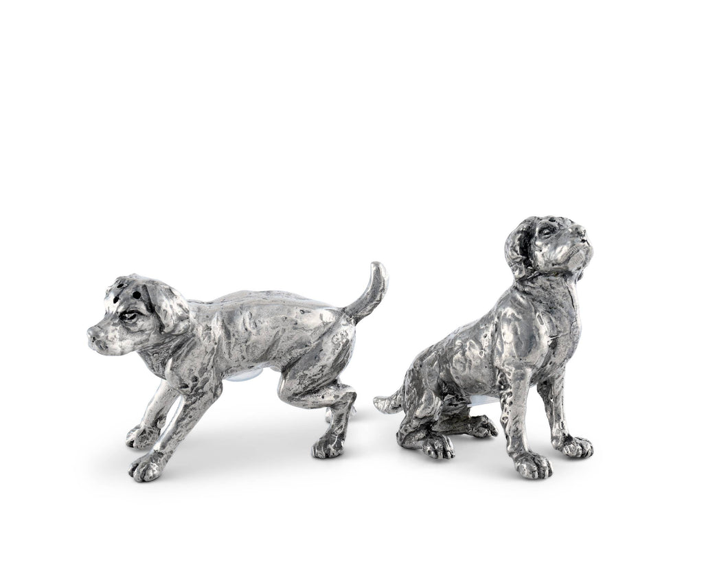 Vagabond House - Pewter Spaniel Salt & Pepper Set
