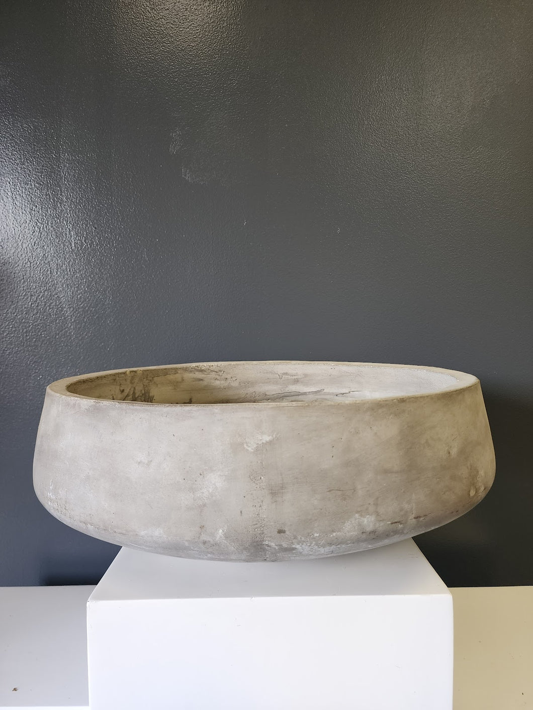 Large Grey Concrete Bowl