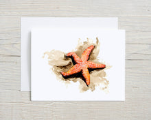 Load image into Gallery viewer, Liz Pope Designs - Hand painted card, Starfish, Coastal Nautical stationery
