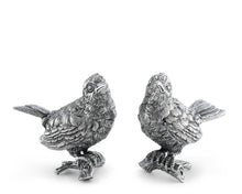 Load image into Gallery viewer, Vagabond House - Pewter Song Birds Salt &amp; Pepper Set
