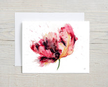 Load image into Gallery viewer, Liz Pope Designs - Red Parrot Tulip Watercolor Card – Artistic Floral Spring 
