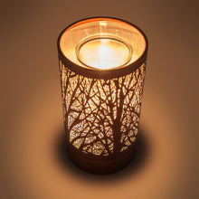 Load image into Gallery viewer, Peterson Housewares &amp; Artwares - Touch Lamp - Wax Warmer- Oil Burner  - Forest: Silver
