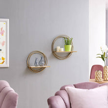 Load image into Gallery viewer, Danya B - Golden Rings Floating Wall Shelves
