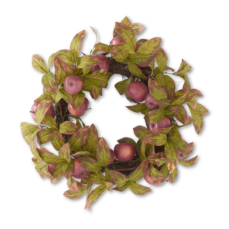 22 Inch Burgundy Red Speckled Apple Wreath