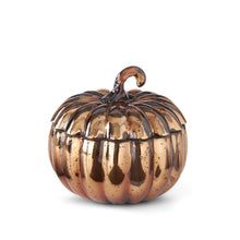 Load image into Gallery viewer, Asst Mercury Glass Pumpkin Poured Candles
