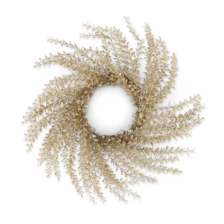 23 Inch Champagne Glittered Candle Ring/Wreath