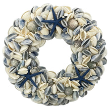 Load image into Gallery viewer, Galt International Company - Christmas Holiday Seashell Wreath - 17&quot;: Blue
