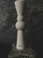 Load image into Gallery viewer, Agaboo Candle - Roman Ribbed Pillar Candle: Peach / Small
