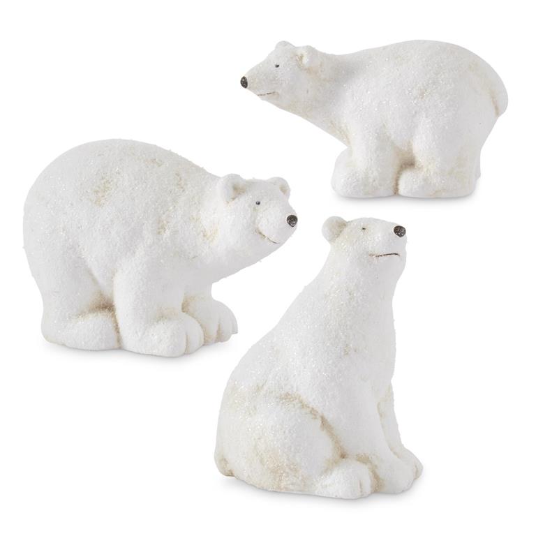 Snowy Glittered Polar Bears
