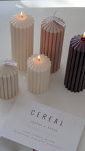 Load image into Gallery viewer, Jeune Home - Small thick ribbed soy scented candle 13x7cm| wedding decor: Taupe / Unscented
