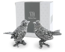 Load image into Gallery viewer, Vagabond House - Pewter Song Birds Salt &amp; Pepper Set
