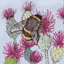 Load image into Gallery viewer, Fay&#39;s Studio - Bumblebee and Thistles Greeting Card
