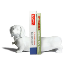 Load image into Gallery viewer, Danya B - Dachshund Dog Bookend Set: White
