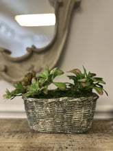 Load image into Gallery viewer, Vagabond Vintage - Small Concrete Oval Container with Basket Motif
