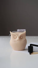 Load image into Gallery viewer, Jeune Home - Owl candle | autumn decor | halloween decor: Beige / unscented
