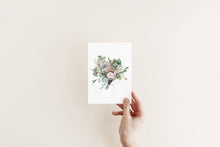 Load image into Gallery viewer, Liz Pope Designs - Plant hand painted greeting card, Rose Bouquet, spring card
