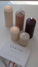 Load image into Gallery viewer, Jeune Home - Small thick ribbed soy scented candle 13x7cm| wedding decor: Taupe / Unscented
