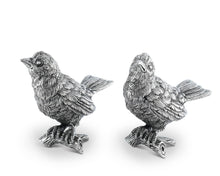 Load image into Gallery viewer, Vagabond House - Pewter Song Birds Salt &amp; Pepper Set
