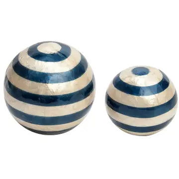 Capiz Stripe Ball (Blue/White)