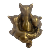 Load image into Gallery viewer, Madison Bay Co. - Antiqued Brass Three Young Foxes Tabletop Decor
