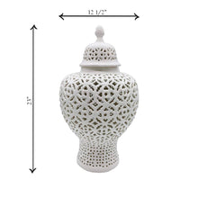 Load image into Gallery viewer, Galt International Company - Lattice Ginger Pierced Jar 23&quot;: Green
