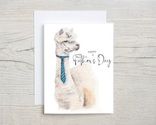 Load image into Gallery viewer, Liz Pope Designs - Father&#39;s Day, hand painted funny card, Llama with tie
