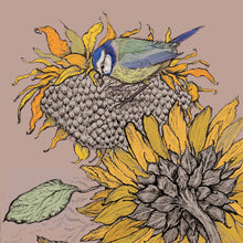 Load image into Gallery viewer, Fay&#39;s Studio - Blue Tit and Sunflower Greeting Card
