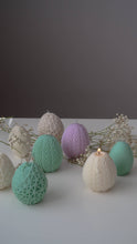 Load image into Gallery viewer, Jeune Home - Easter egg candle with ribbed design | Easter decor: Cream (wax colour) / unscented
