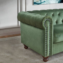 Load image into Gallery viewer, vtng50 - Royal Large Sofa, Velvet Sofa Three-Seat Sofa: Green / Fabric
