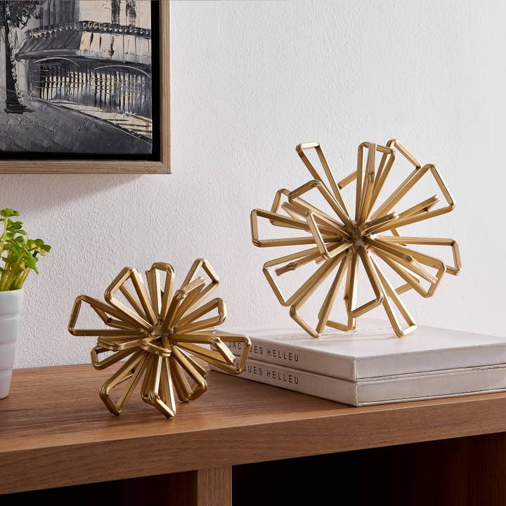 Geometric Gold Starburst Sculpture