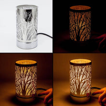 Load image into Gallery viewer, Peterson Housewares &amp; Artwares - 7&quot; Touch lamp/Oil burner/Wax warmer-Black Morning Trees
