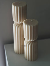 Load image into Gallery viewer, Agaboo Candle - Huge Twisted Ribbed Pillar Candle: Golden Honey / Small
