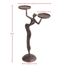 Load image into Gallery viewer, Danya B - Fancy Lady Cast Iron Double Candle Holder
