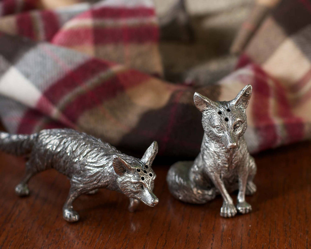 Vagabond House - Pewter Foxes Salt & Pepper Set