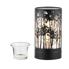 Load image into Gallery viewer, Peterson Housewares &amp; Artwares - 7&quot; Touch lamp/Oil burner/Wax warmer-Black Morning Trees
