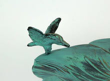 Load image into Gallery viewer, Zeckos - Antique Verdigris Green Metal Dogwood Flower Shaped Birdbath
