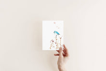Load image into Gallery viewer, Liz Pope Designs - Bird, hand painted nature inspired card, Bluebird, spring

